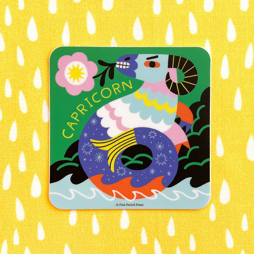 Capricorn Zodiac Vinyl Decal Sticker | Ambitious Mythical Sea-Goat