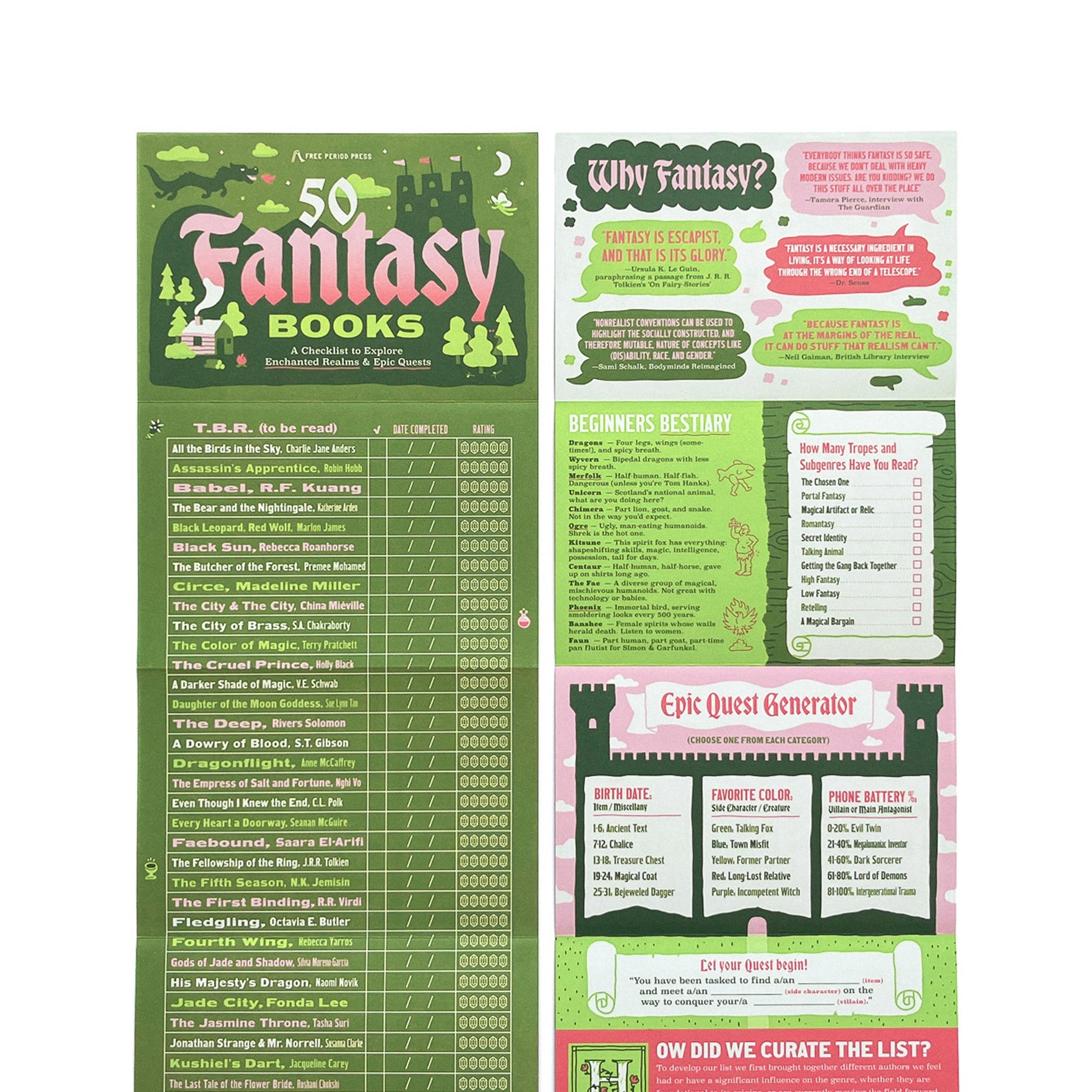 50 Fantasy Books: A Checklist to Explore Enchanted Realms & Epic Quests