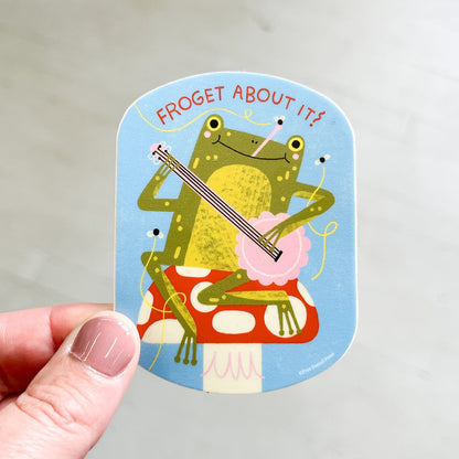 Froget About It Banjo Frog Vinyl Decal Sticker