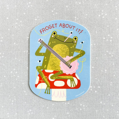 Froget About It Banjo Frog Vinyl Decal Sticker