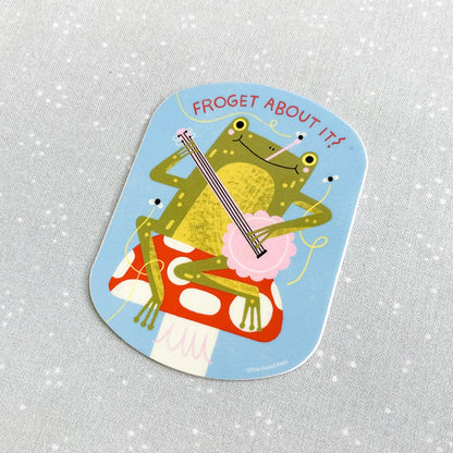 Froget About It Banjo Frog Vinyl Decal Sticker