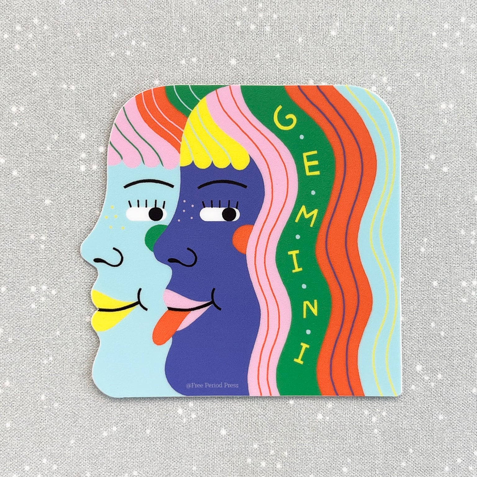 Gemini Zodiac Vinyl Decal Sticker | Playful & Colorful Twins