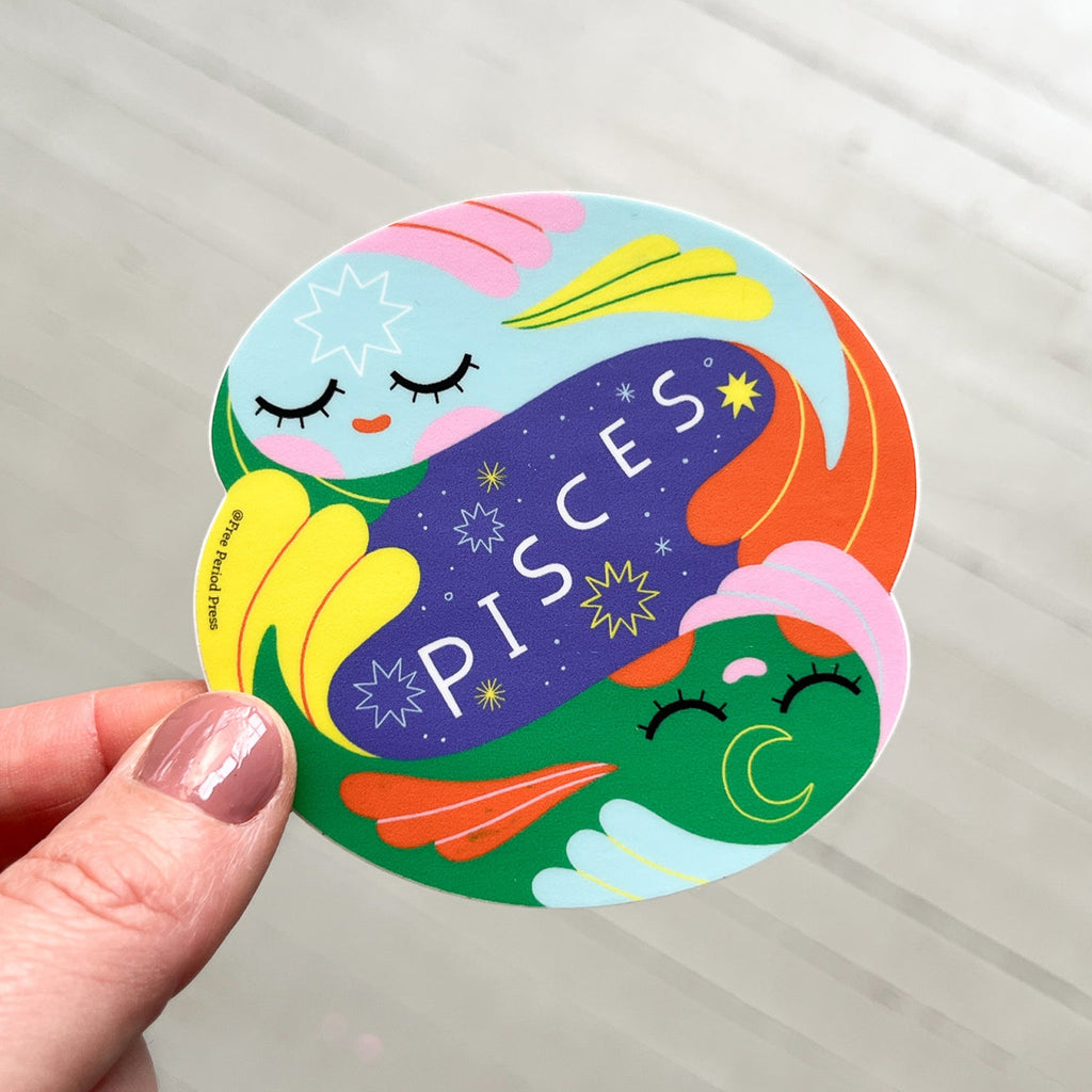 Pisces Zodiac Vinyl Decal Sticker | Soft & Dreamy Fish