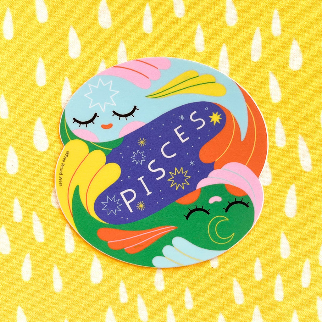 Pisces Zodiac Vinyl Decal Sticker | Soft & Dreamy Fish