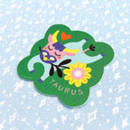 Taurus Zodiac Vinyl Decal Sticker | Cozy & Floral Bull