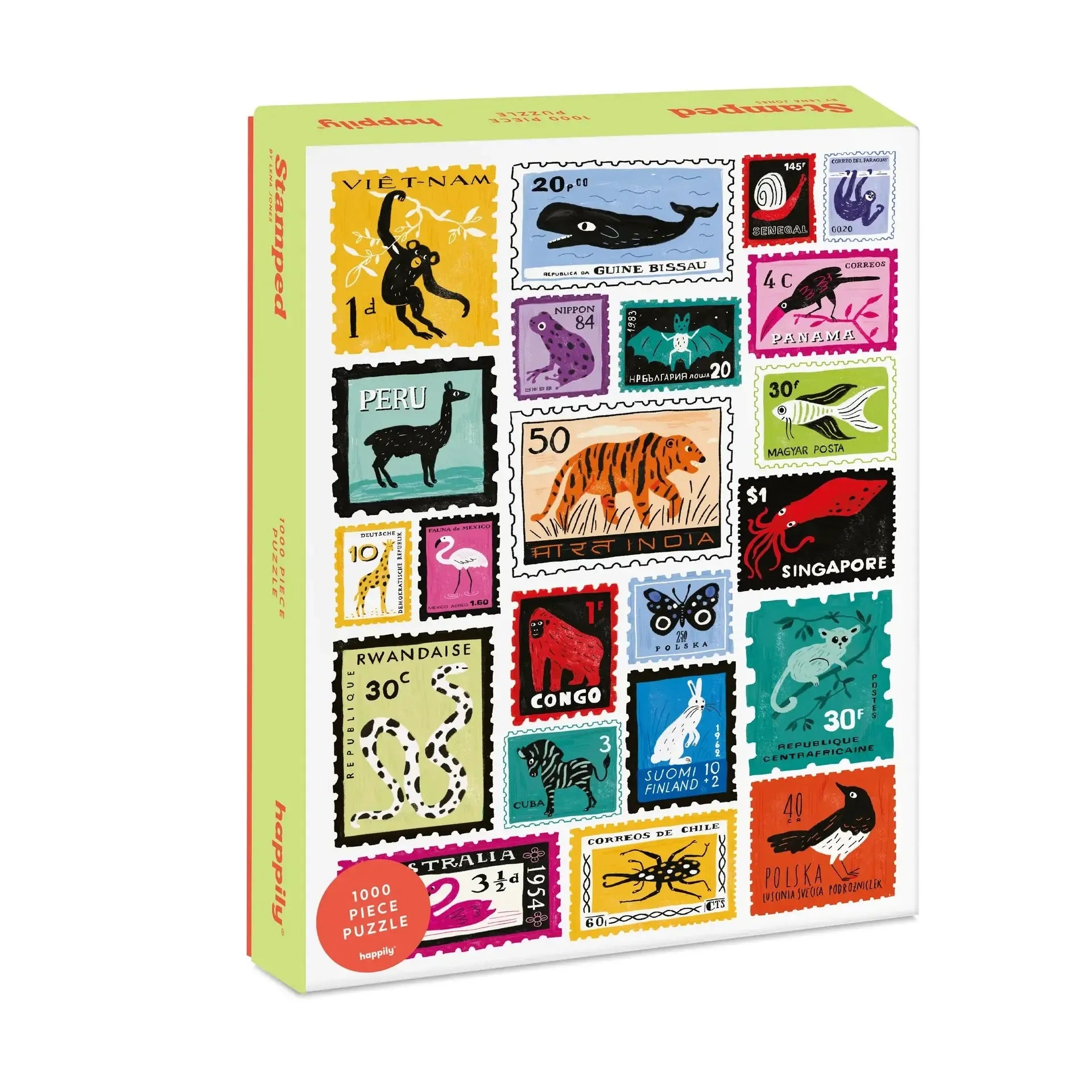 Stamped 1000 Piece Jigsaw Puzzle Happily