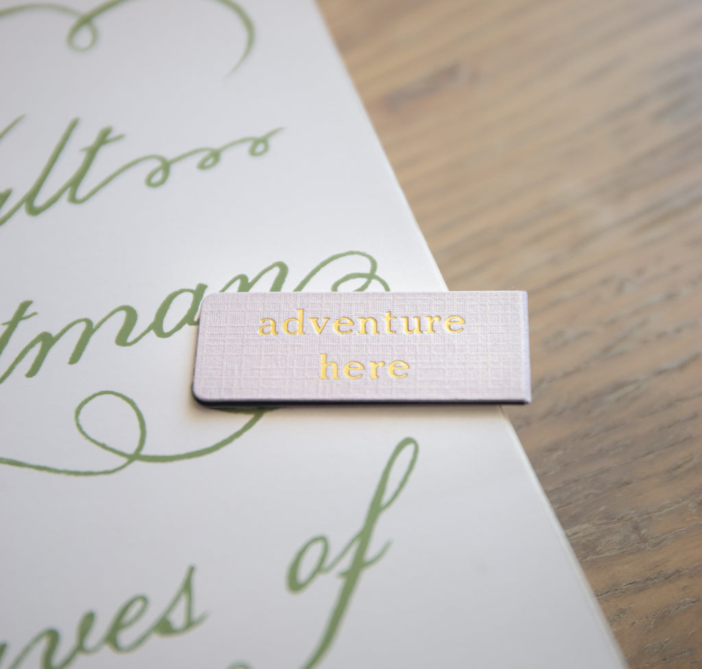 Adventure Here Embossed Magnetic Bookmark