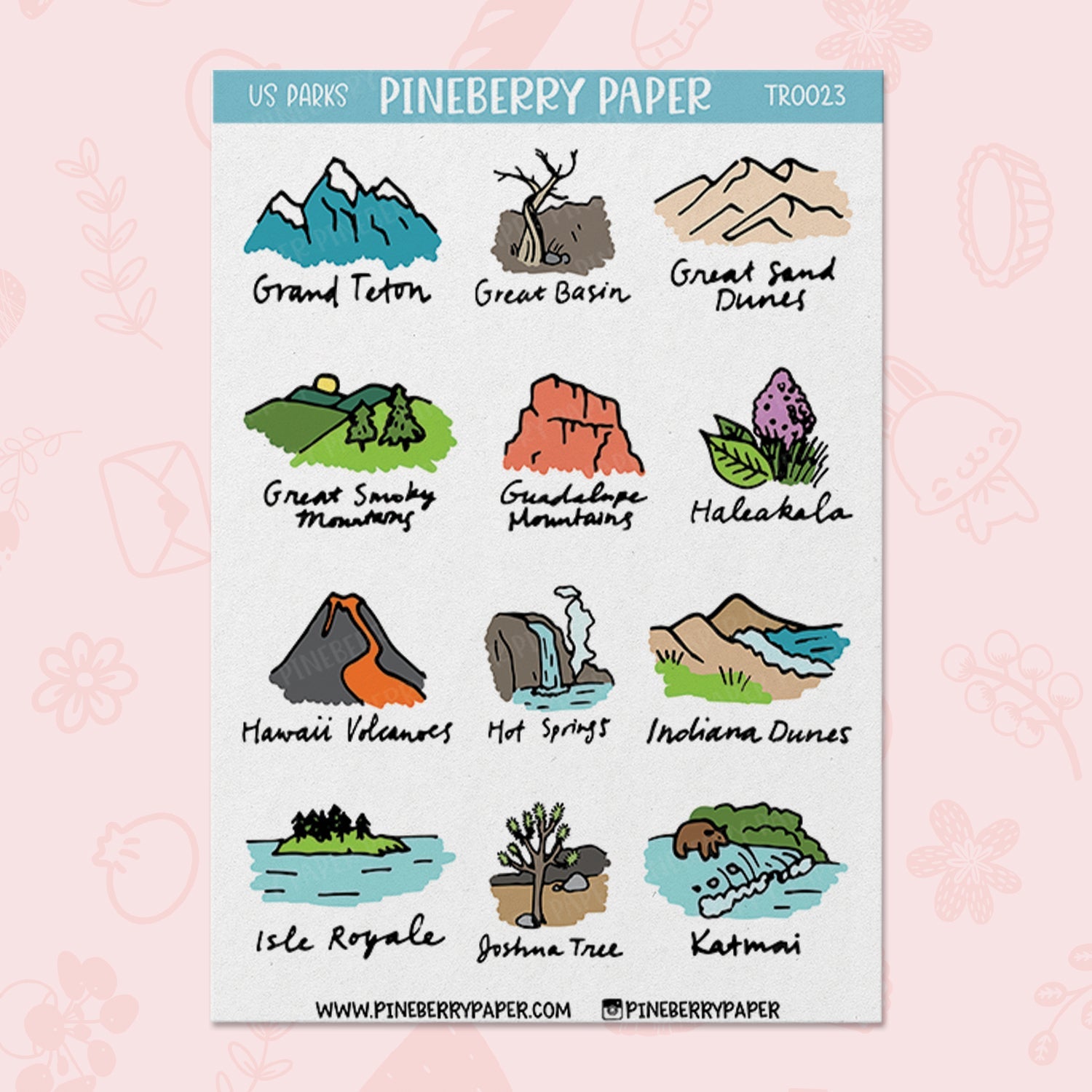 63 US National Parks | Waterproof Matte Sheet Set