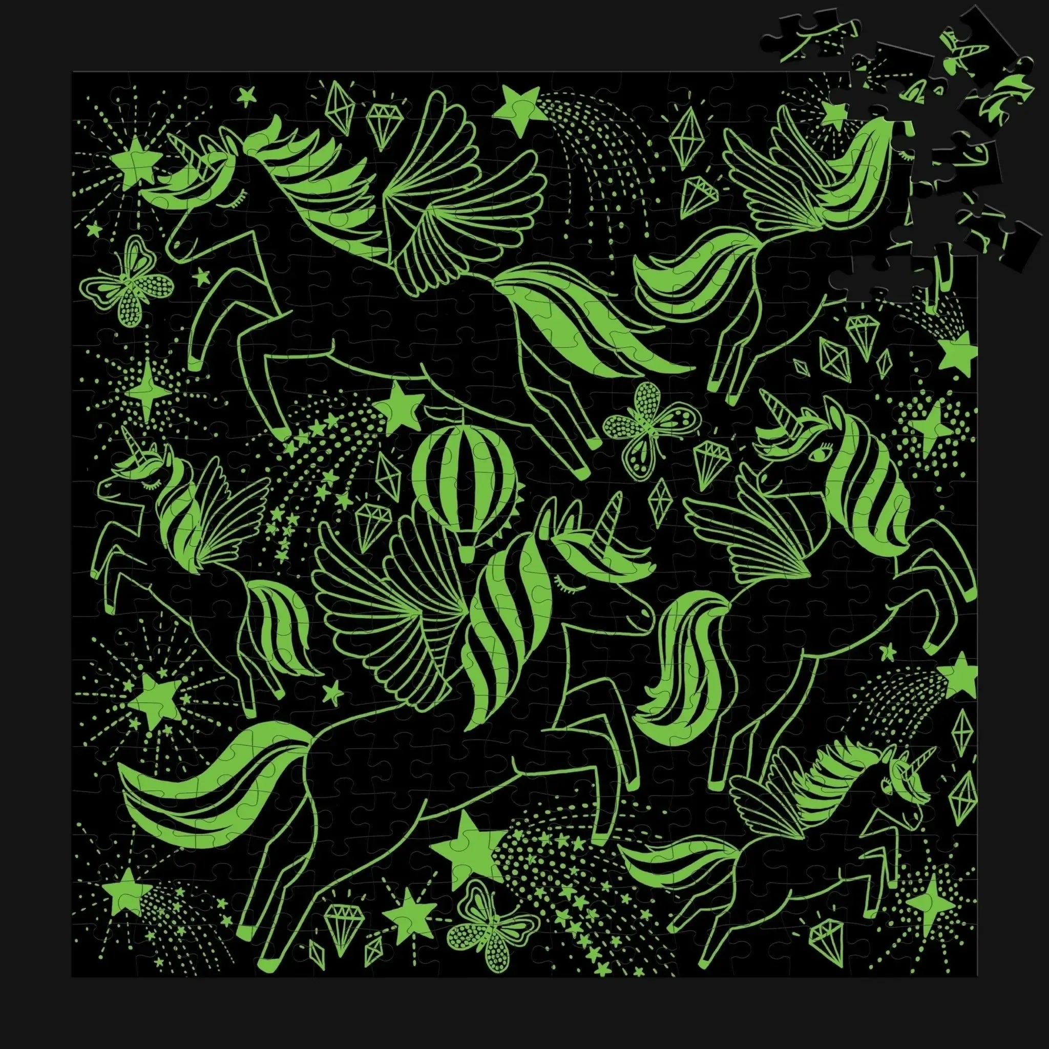 Unicorns Illuminated 300 Piece Glow in the Dark Jigsaw Puzzle Mudpuppy