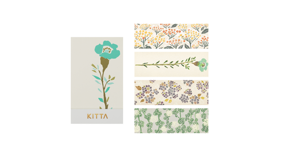 KITTA WASHI Pre-cut Decorative Tape - Basic / Flower 4