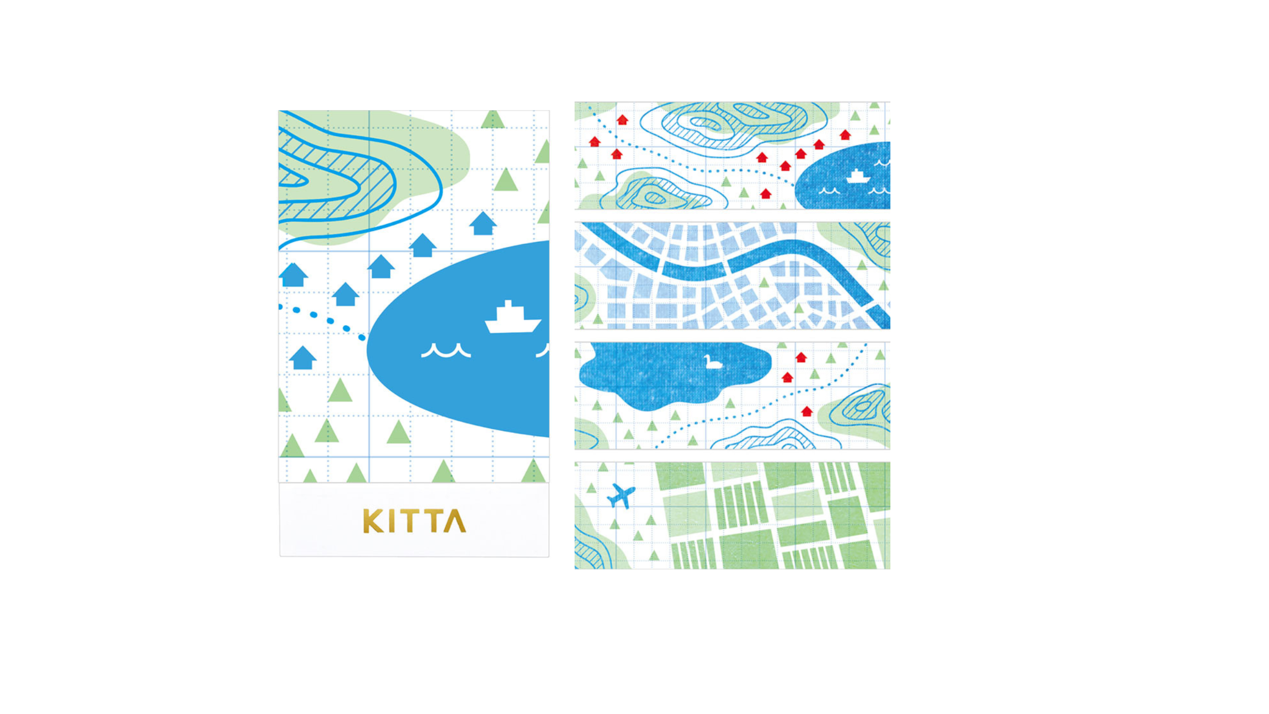 KITTA WASHI Pre-cut Decorative Tape - Basic / Map