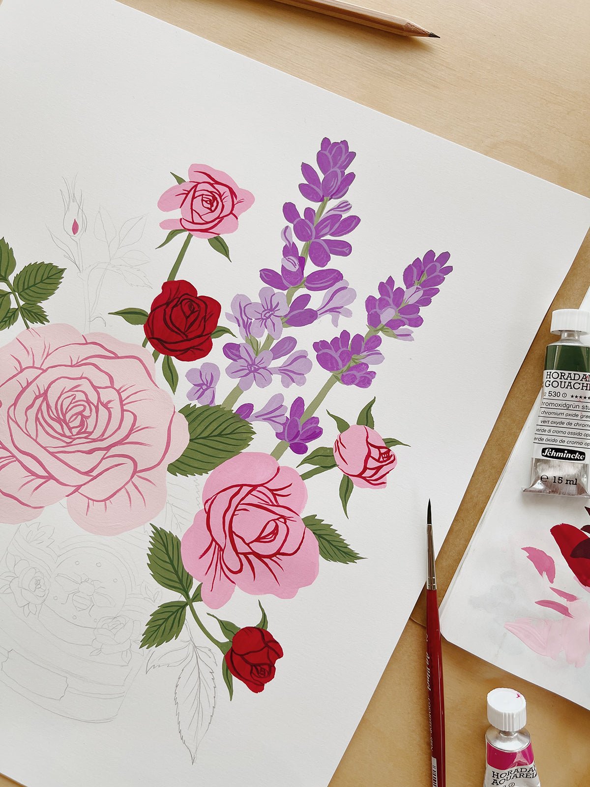 ROSE AND LAVENDER | Thank You Card