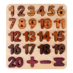 Natural Wooden Alphabet & Numbers Puzzle – Uppercase, Lowercase & Math Options