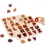 Natural Wooden Alphabet & Numbers Puzzle – Uppercase, Lowercase & Math Options