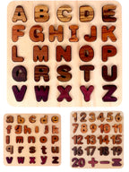 Natural Wooden Alphabet & Numbers Puzzle – Uppercase, Lowercase & Math Options