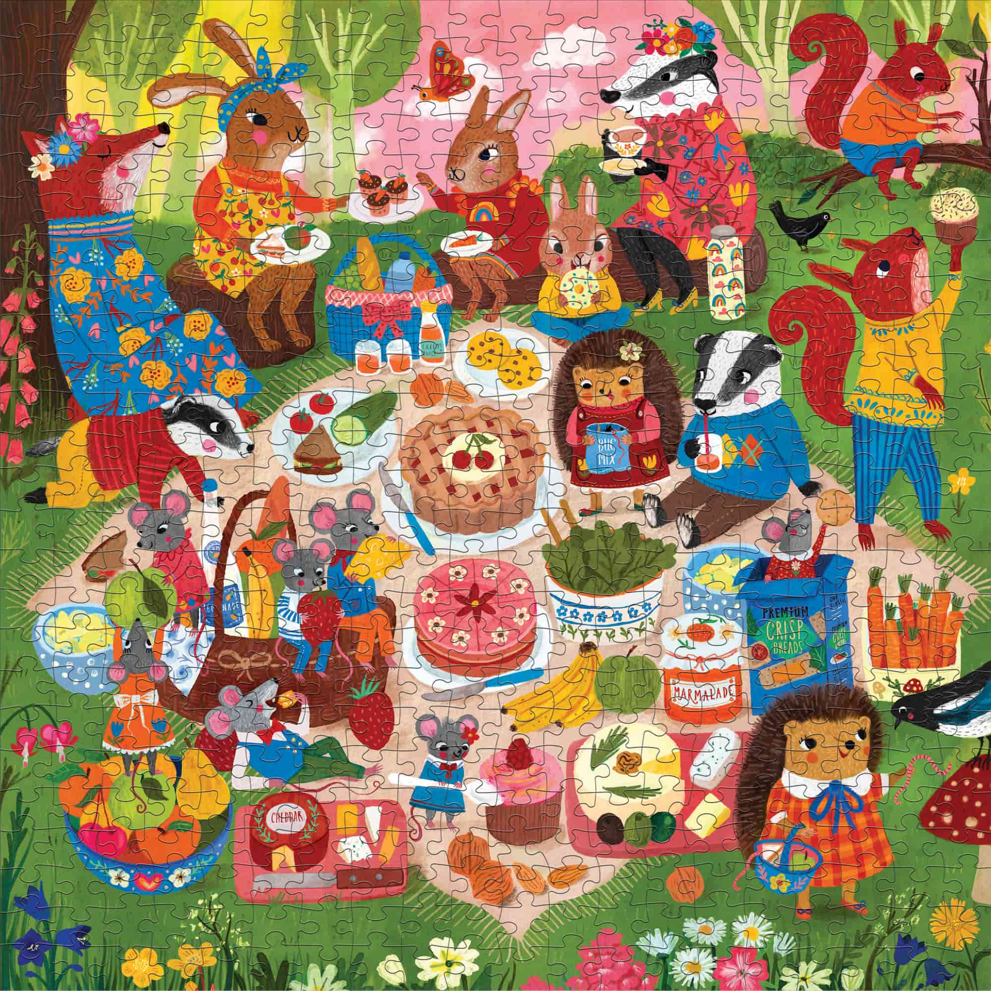 Woodland Picnic 500 Piece Jigsaw Puzzle Mudpuppy