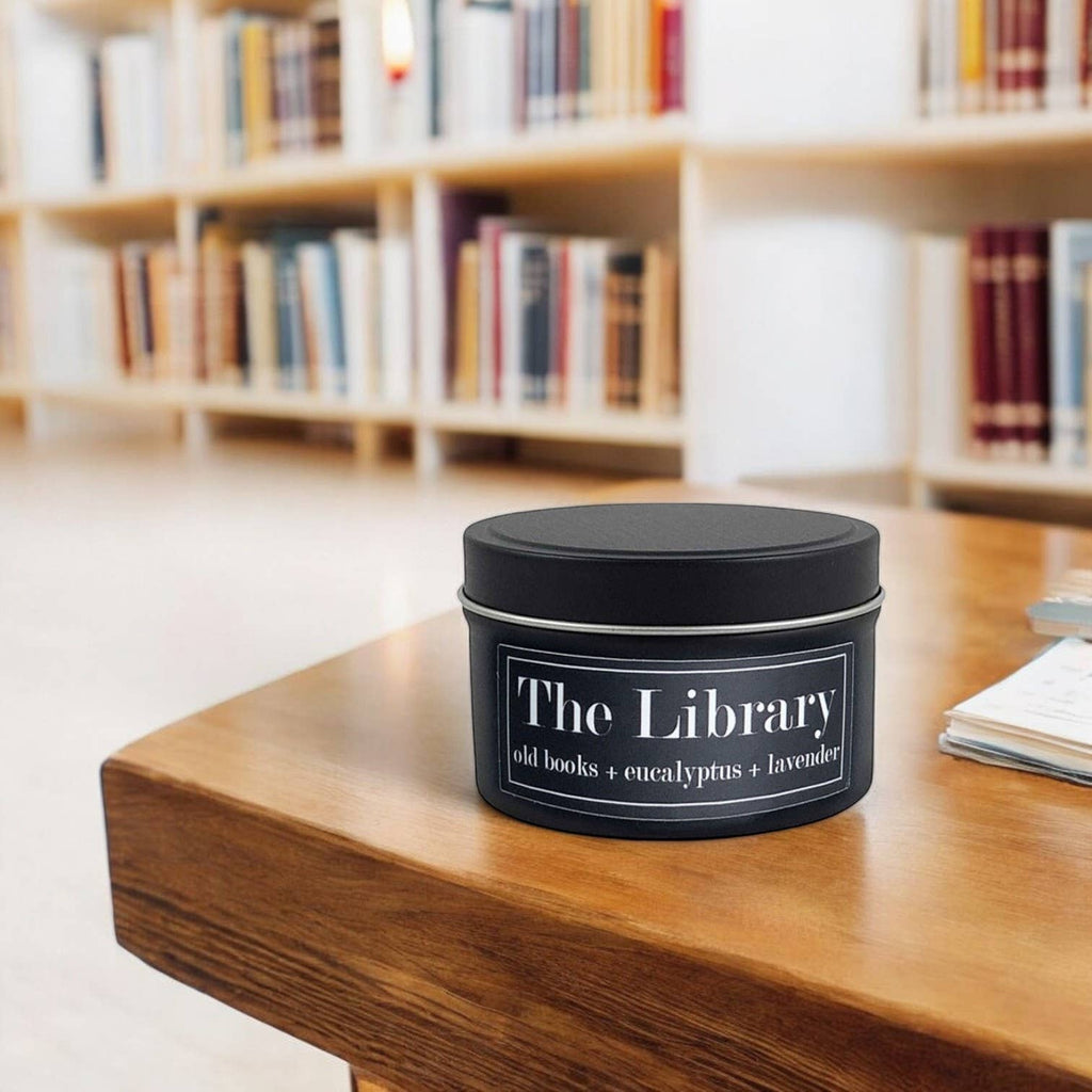 The Library 4oz Candle - Old Books + Eucalyptus + Lavender