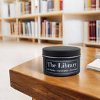 The Library 4oz Candle - Old Books + Eucalyptus + Lavender