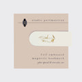 Book Lover Foil Embossed Magnetic Bookmark | Gold on Ivory