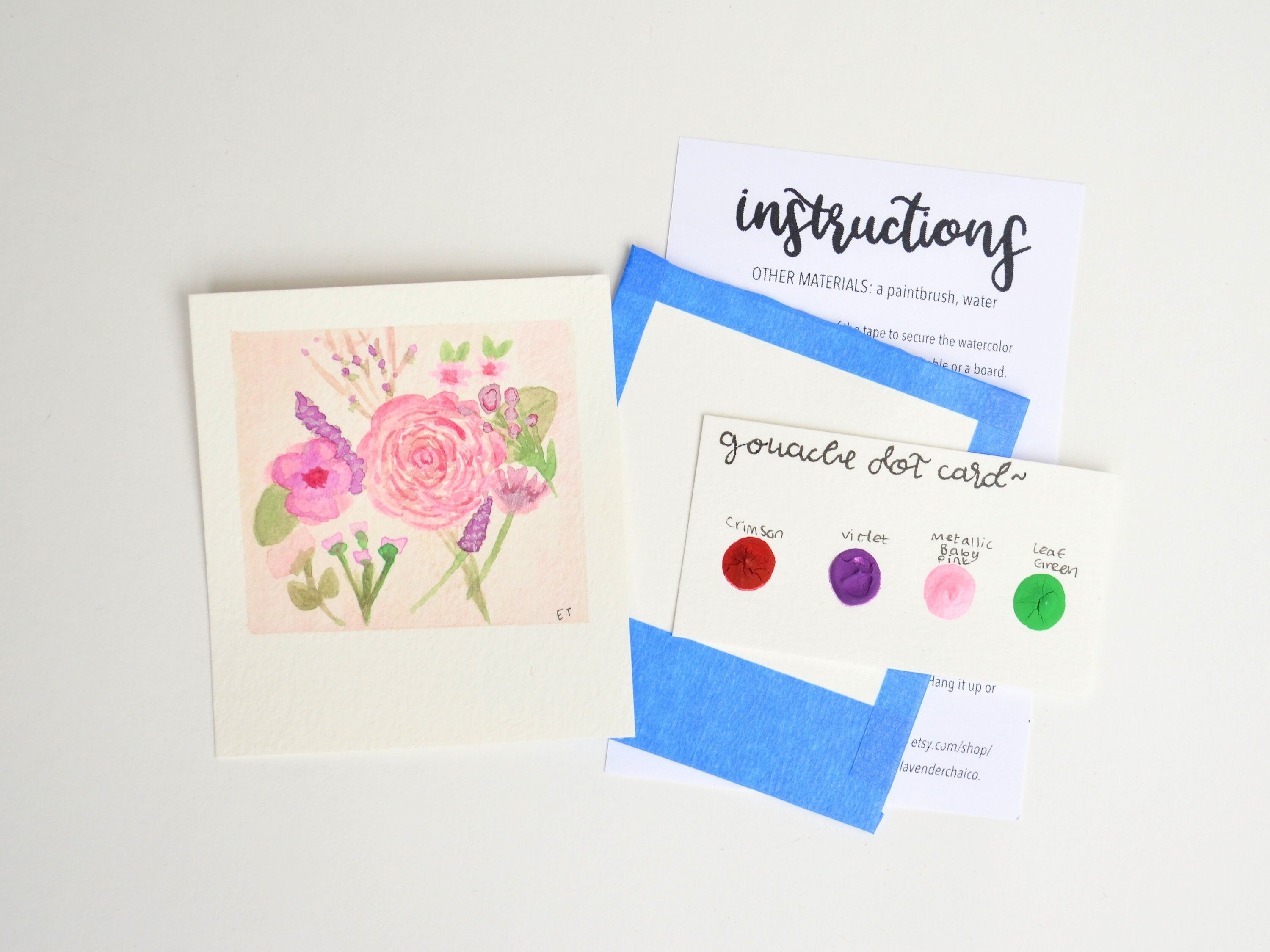 Mini Painting Kit- Pretty Pink Florals