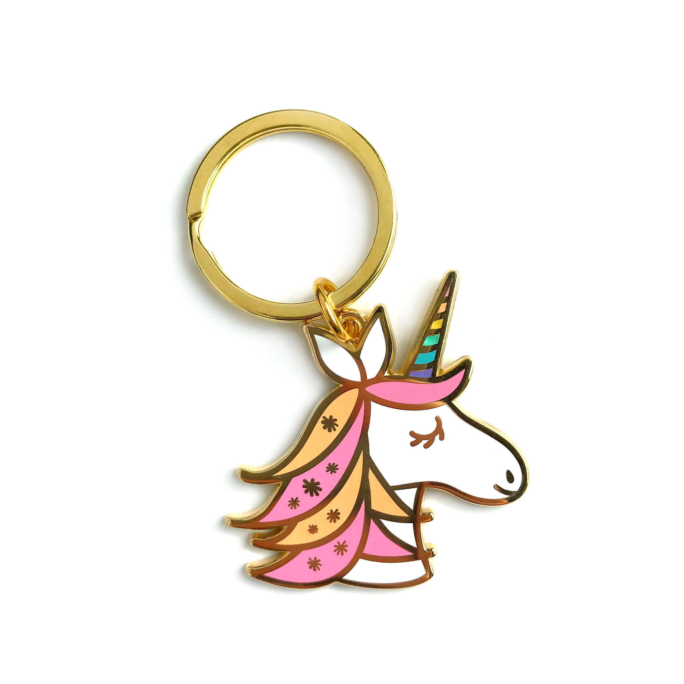 Unicorn Enamel Keychain