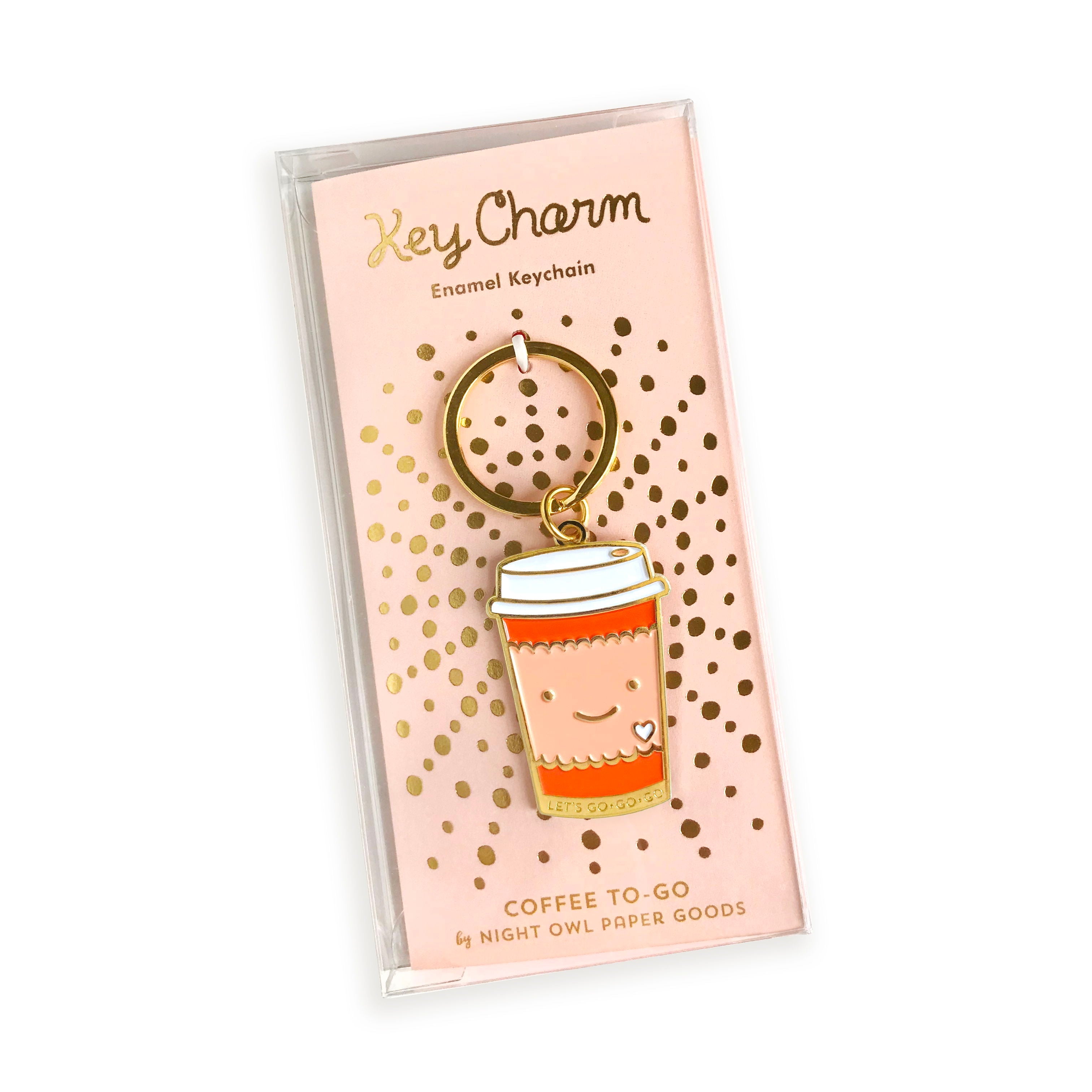 Coffee to Go Enamel Keychain