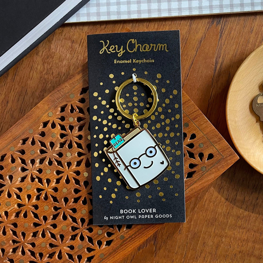 Book Lover Enamel Keychain