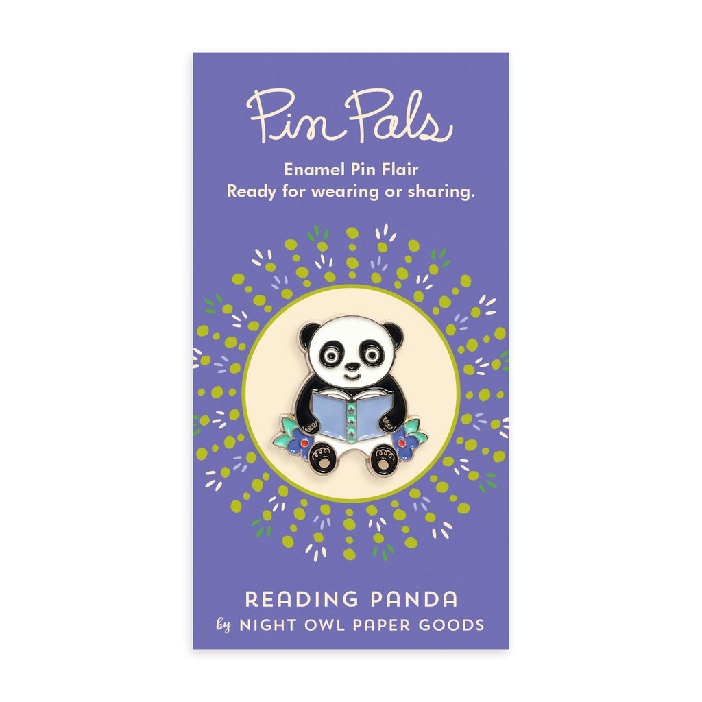 Reading Panda Enamel Pin