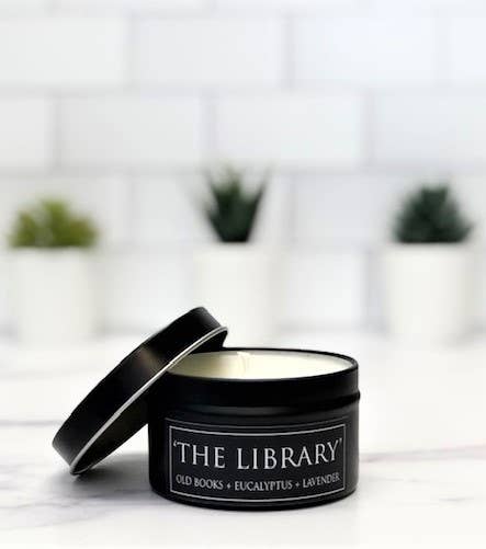 The Library 4oz Candle - Old Books + Eucalyptus + Lavender