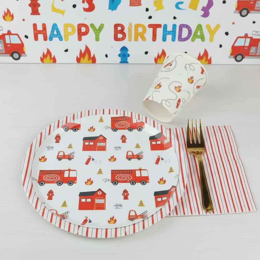 Firetruck Party Supplies in a Box