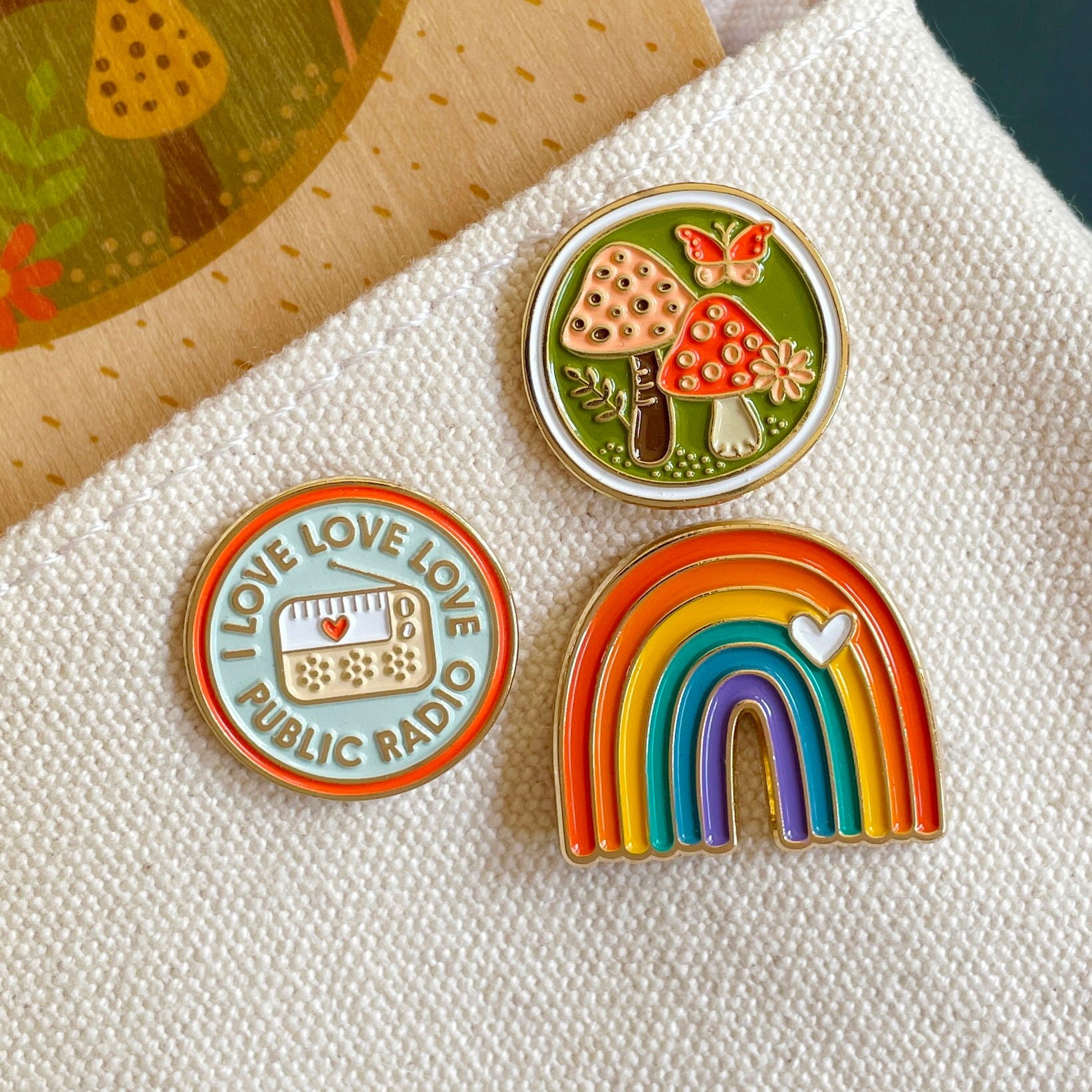 Mushrooms Enamel Pin