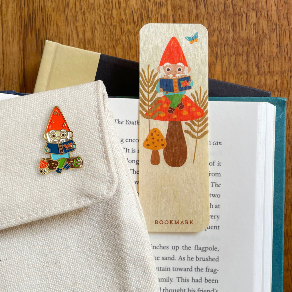 Reading Gnome Enamel Pin