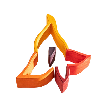 5 Pcs Wooden Fire Stacking Blocks