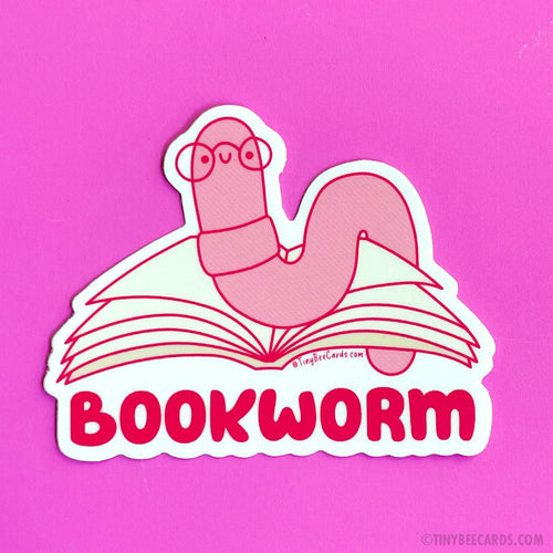Bookworm Reading Lover Vinyl Sticker