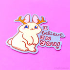 Jackalope Vinyl Sticker "I Believe in You"