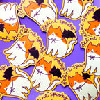Spooky Cat Bat Vinyl Sticker