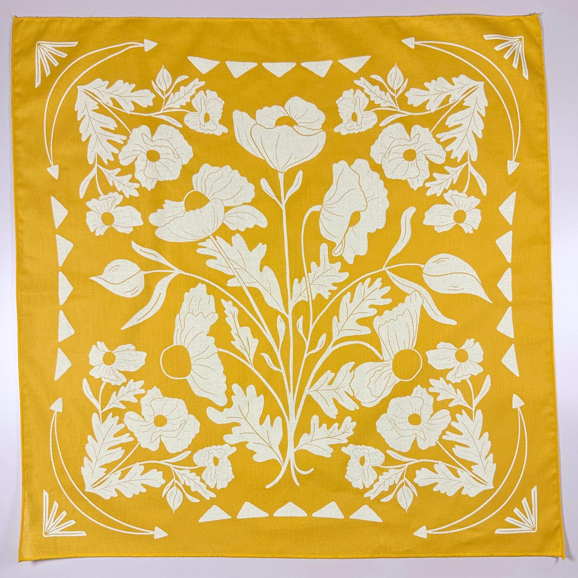 Mustard Yellow Matilija Poppy Bandana