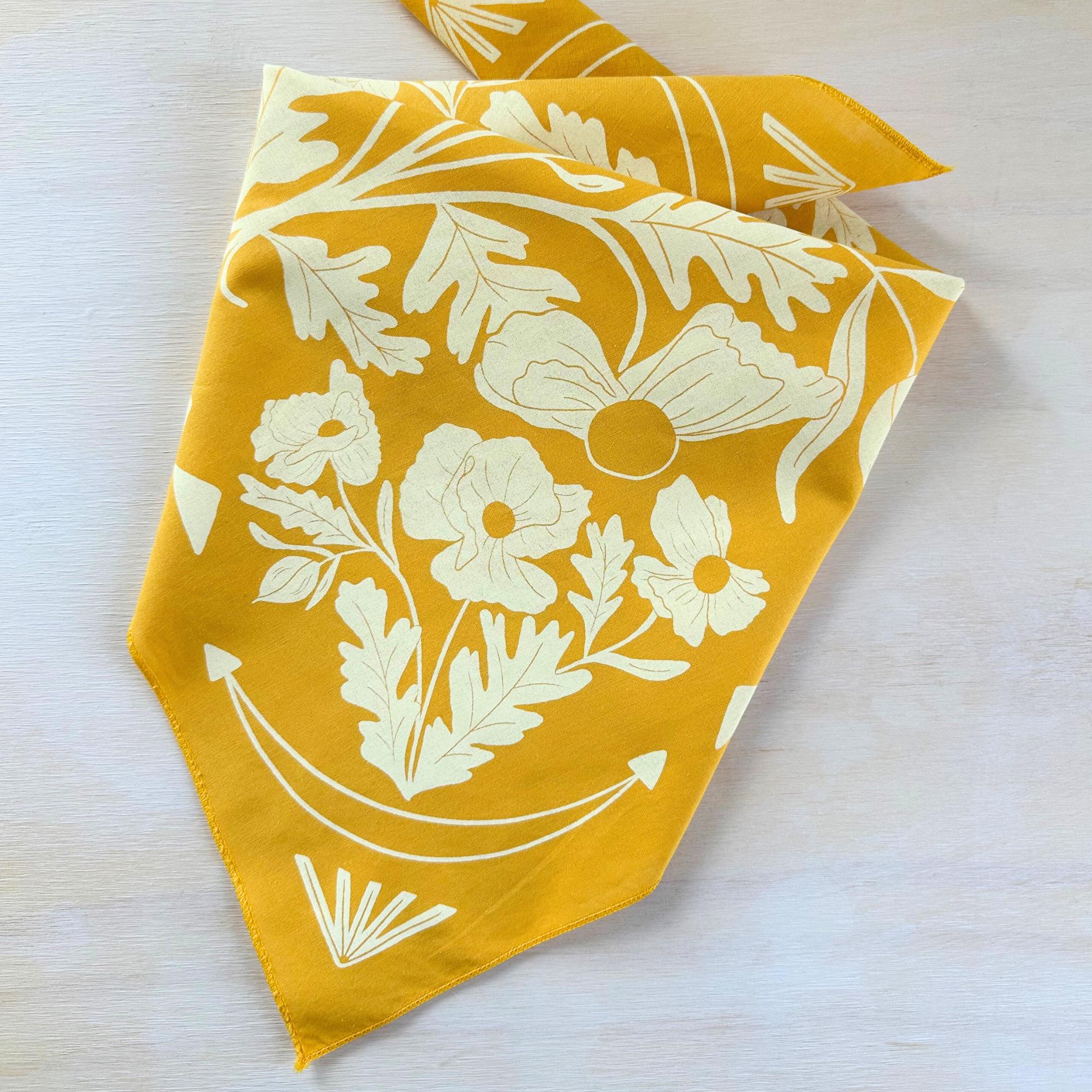 Mustard Yellow Matilija Poppy Bandana