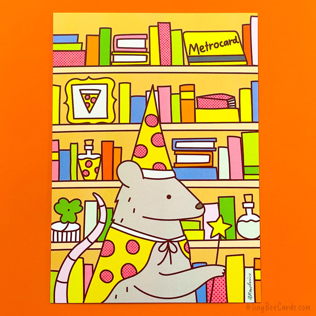 Magical Pizza Rat Cute Art Print