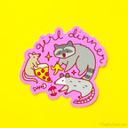 Girl Dinner Vinyl Sticker - Raccoon Opossum & Rat