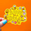Save The Bees Donation Vinyl Sticker - Pollinators and Bug Lover Gift