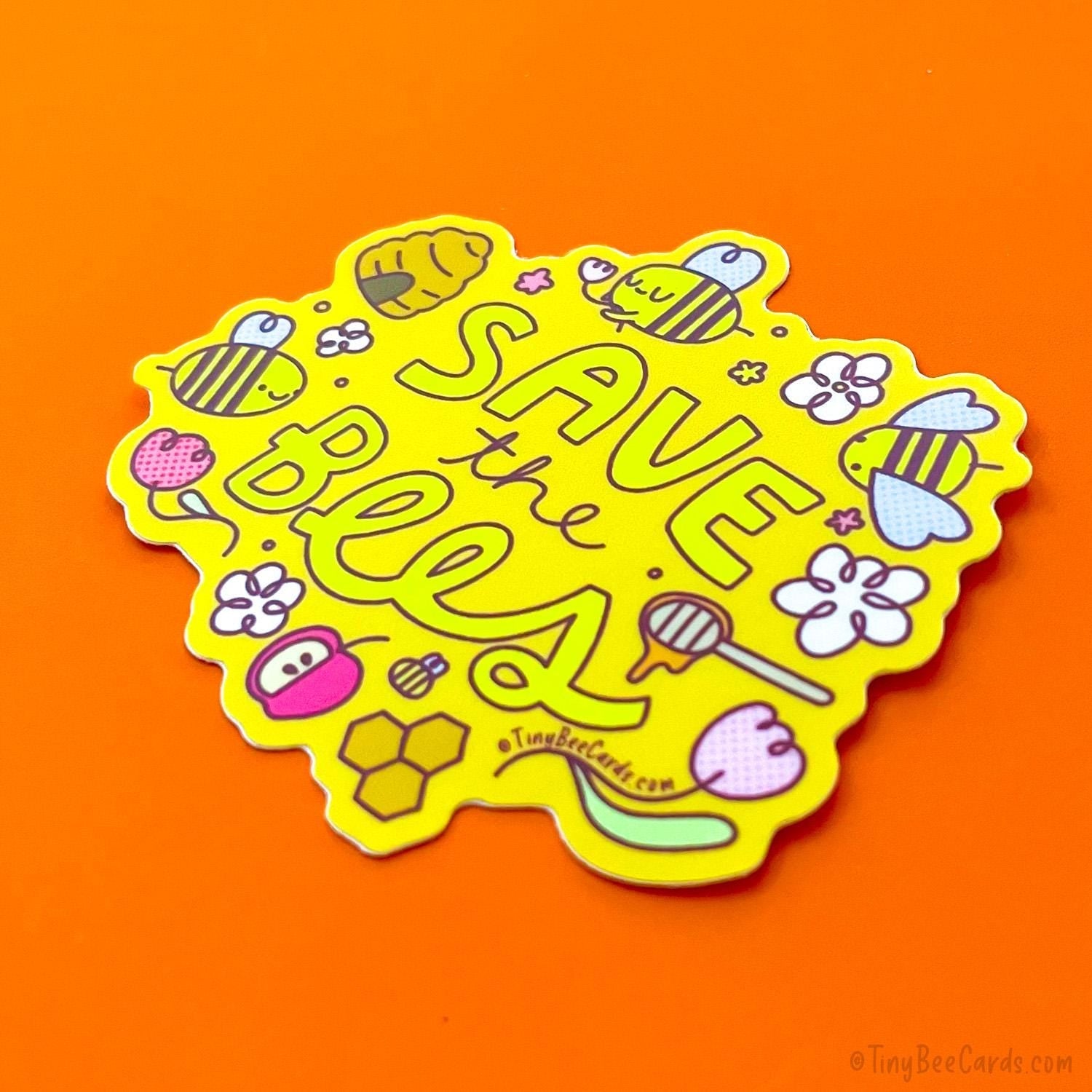 Save The Bees Donation Vinyl Sticker - Pollinators and Bug Lover Gift
