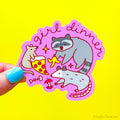 Girl Dinner Vinyl Sticker - Raccoon Opossum & Rat