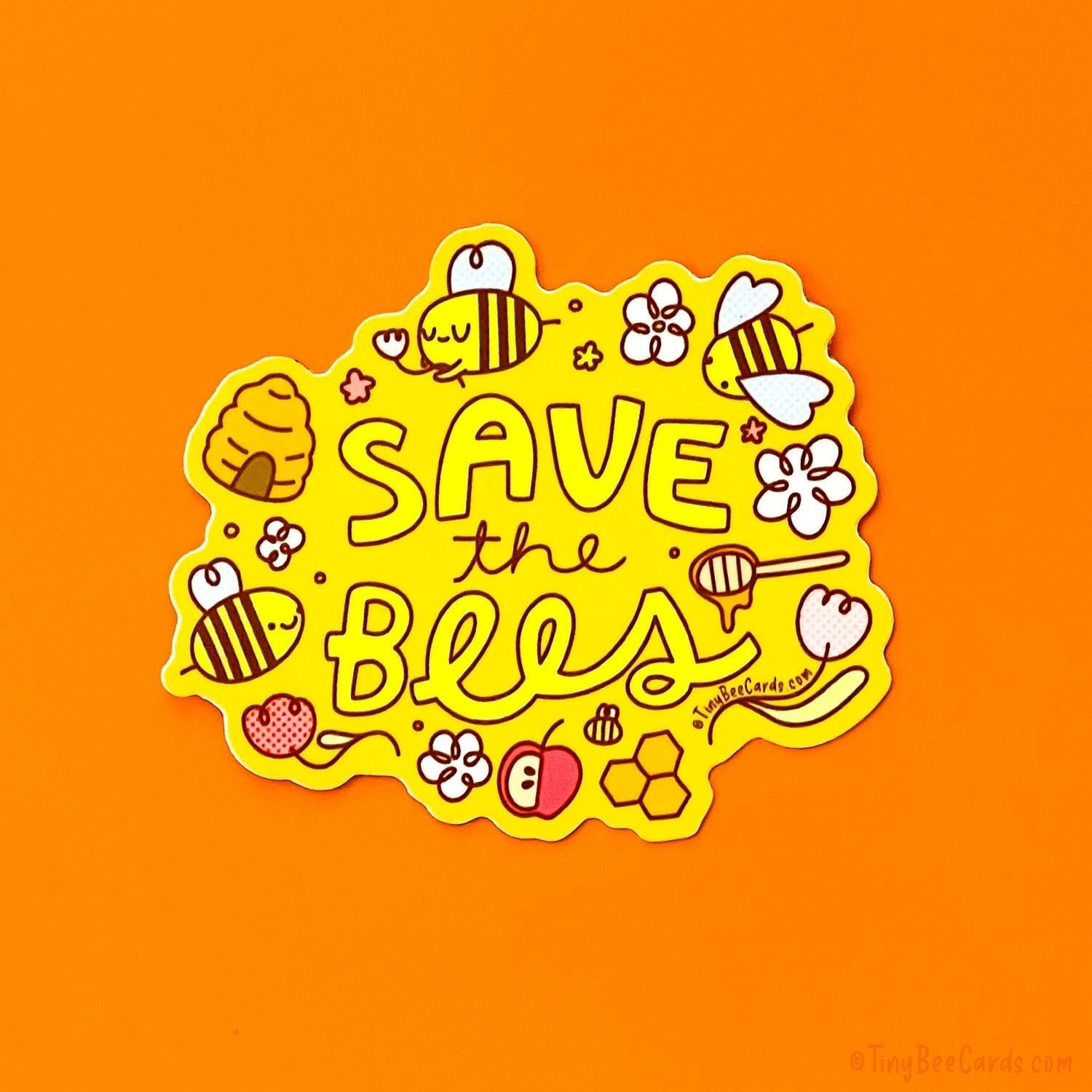 Save The Bees Donation Vinyl Sticker - Pollinators and Bug Lover Gift