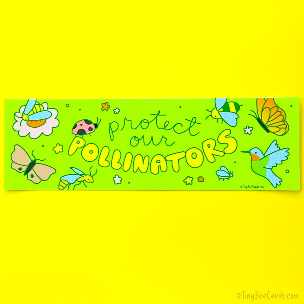 Protect Our Pollinators Vinyl Bumper Sticker - Nature Bug Lover Entomology Gift