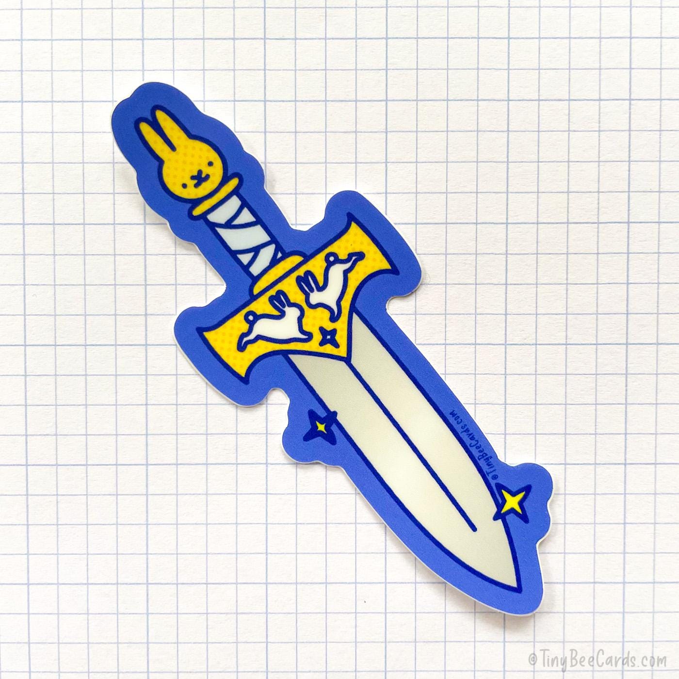 Medieval Bunny Dagger Knife Vinyl Sticker