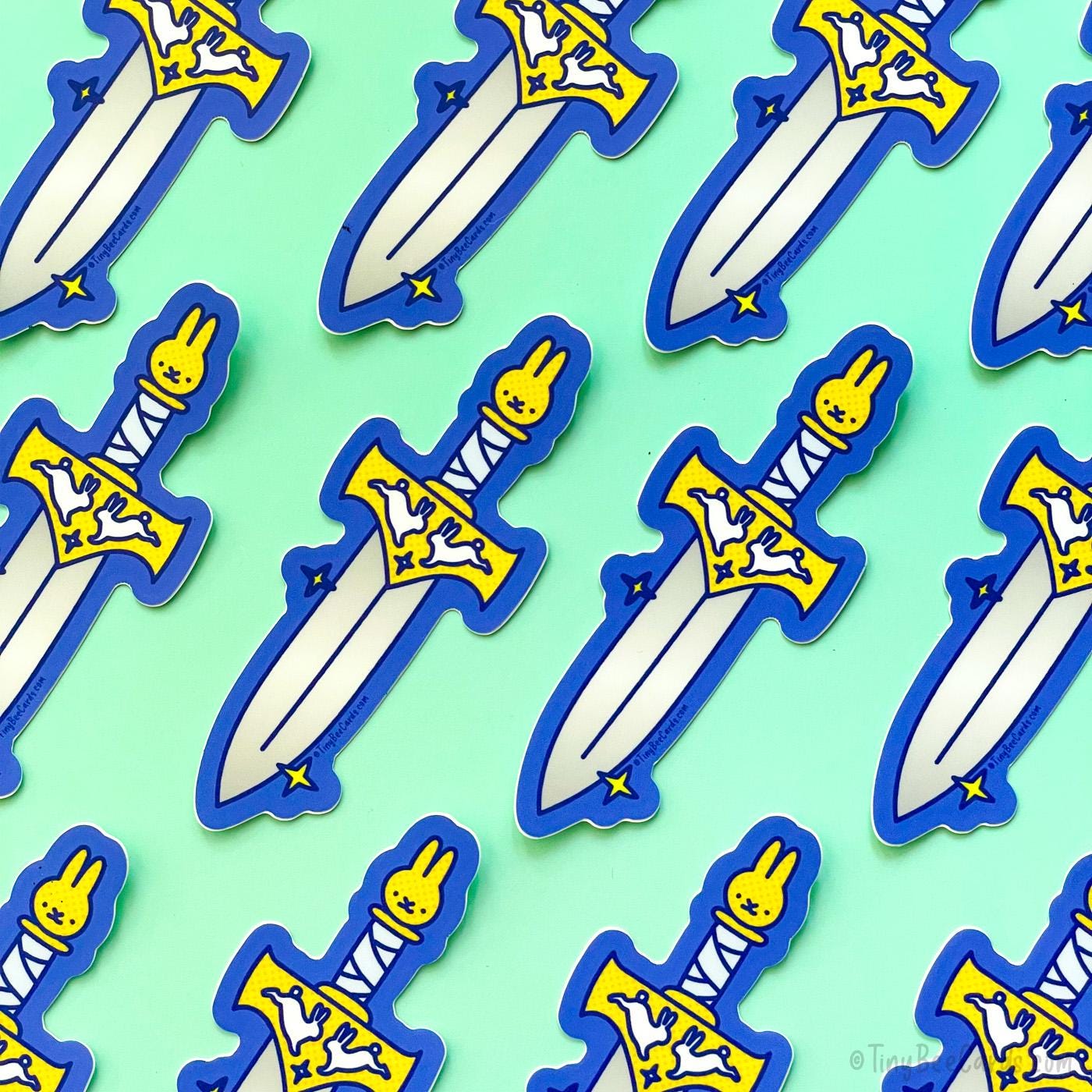 Medieval Bunny Dagger Knife Vinyl Sticker