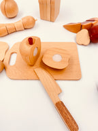 30 Pcs Wooden Fruits and Vegetables Cutting Playset