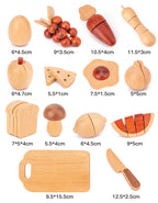 30 Pcs Wooden Fruits and Vegetables Cutting Playset