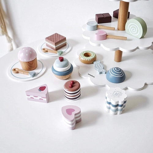 22-Piece Cake Pop Shop Wooden Pretend Dessert Bakery Play Set